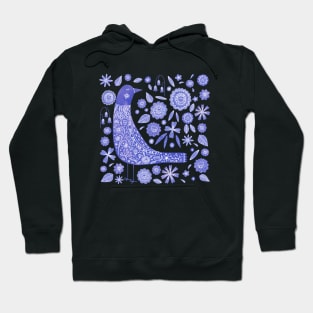 Nordic Bird Blue Hoodie